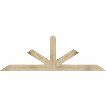 Ekena Millwork Saratoga Rough Sawn Timber Gable Bracket, Douglas Fir, 72"W x 24"H x 4"D x 4"F, 8/12 Pitch GBW072X24X0404SAR00RDF